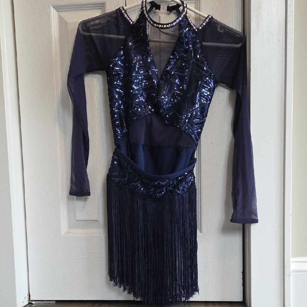 Sparkling Navy Sequin Dance Costume